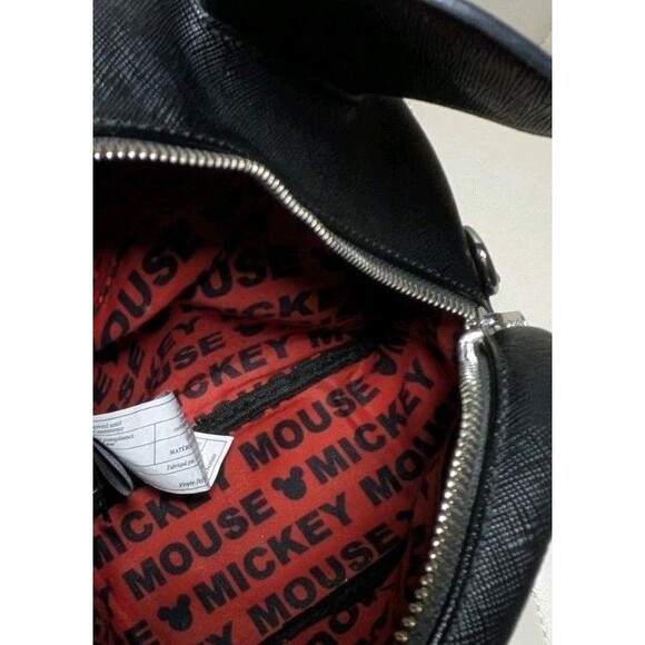 Loungefly Disney Mickey Mouse Icon Mini Backpack Black Red Convertible Stripes main image 4